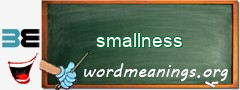 WordMeaning blackboard for smallness